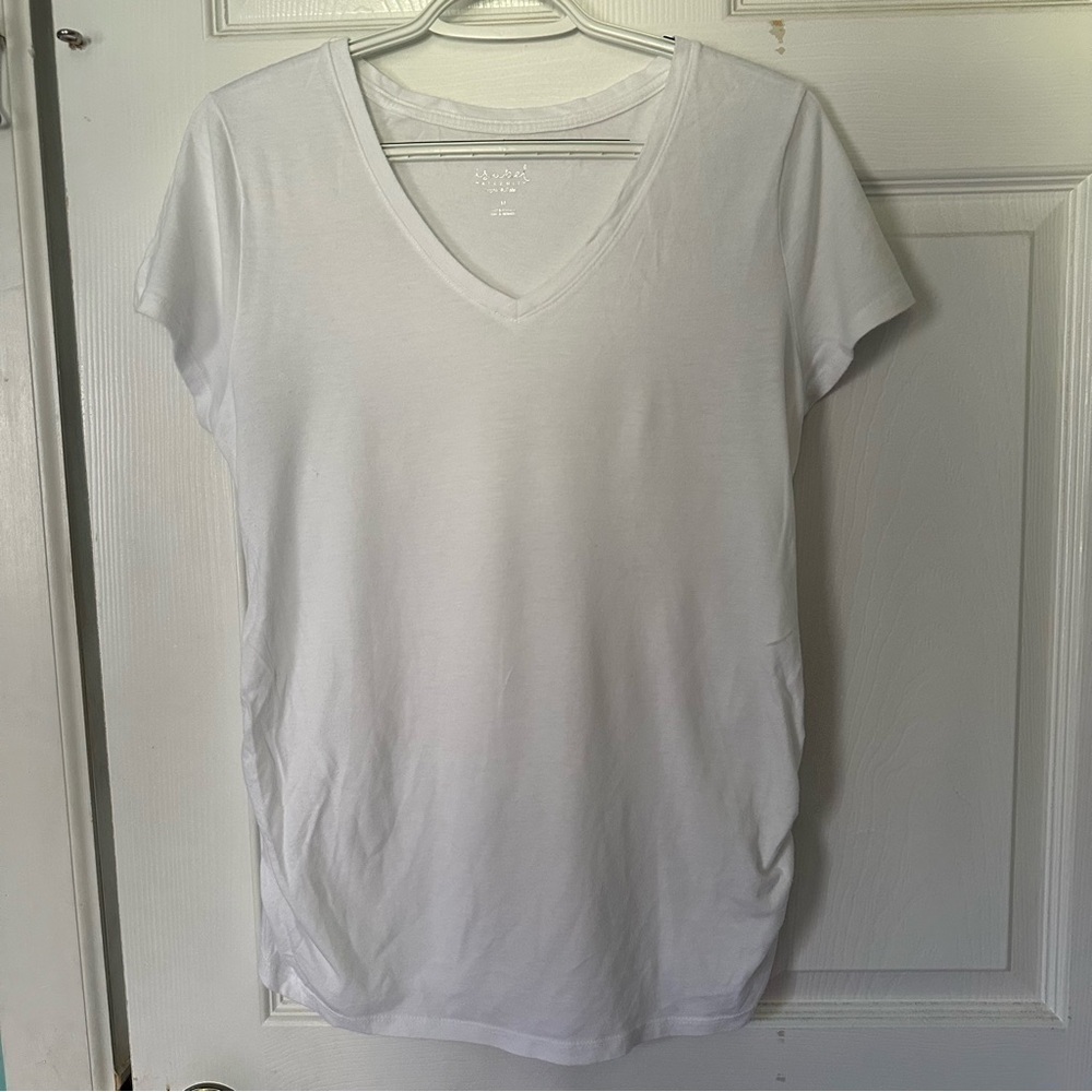 Isabel Maternity White Short Sleeve Tee‎ Size Medium
